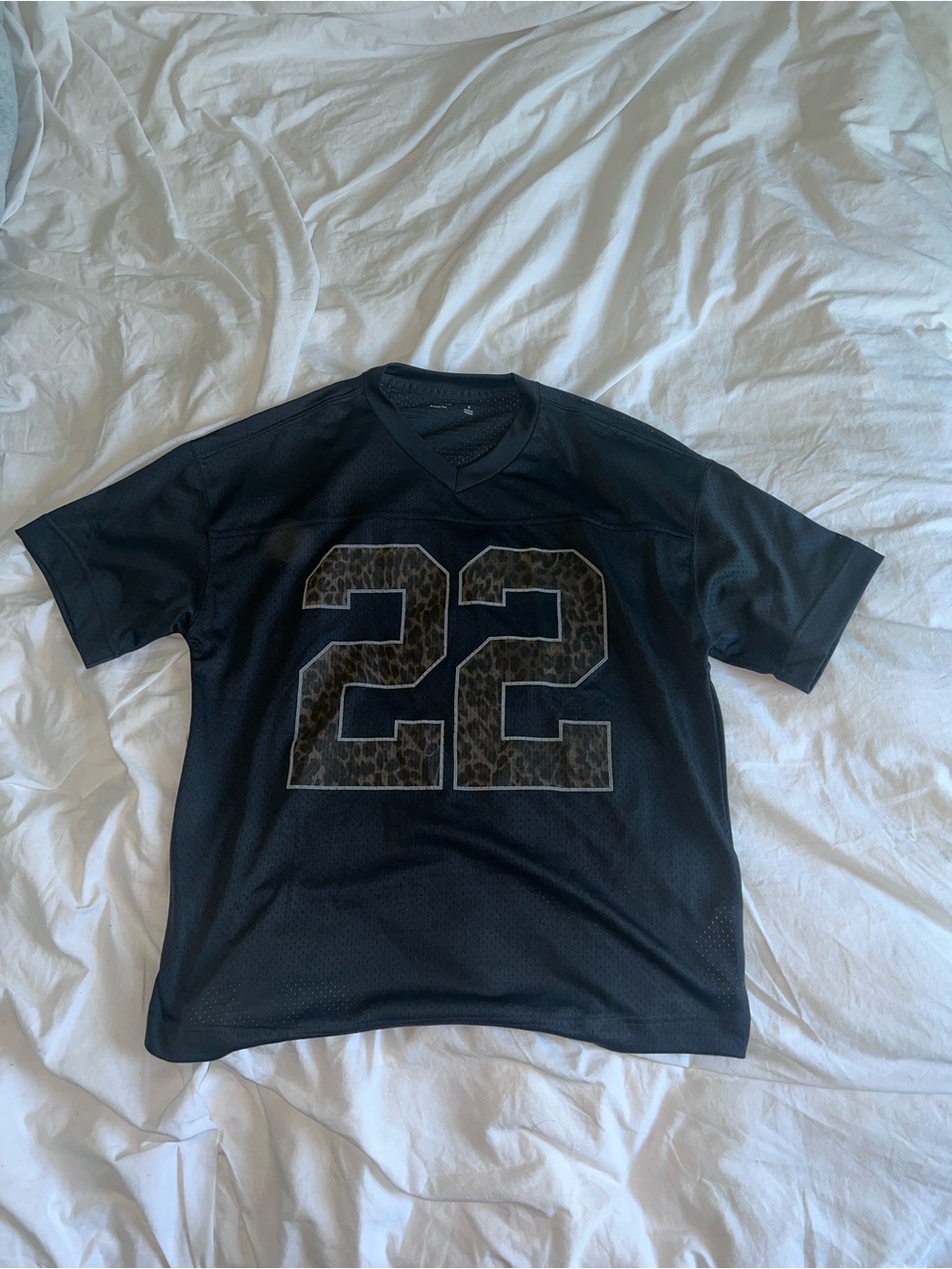 Hollister Black Jersey with Leopard-Print Number 22